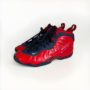 Nike Little Posite Pro USA Red Navy Shoes Big Kids US 6Y Womens 7.5 CZ2520-600